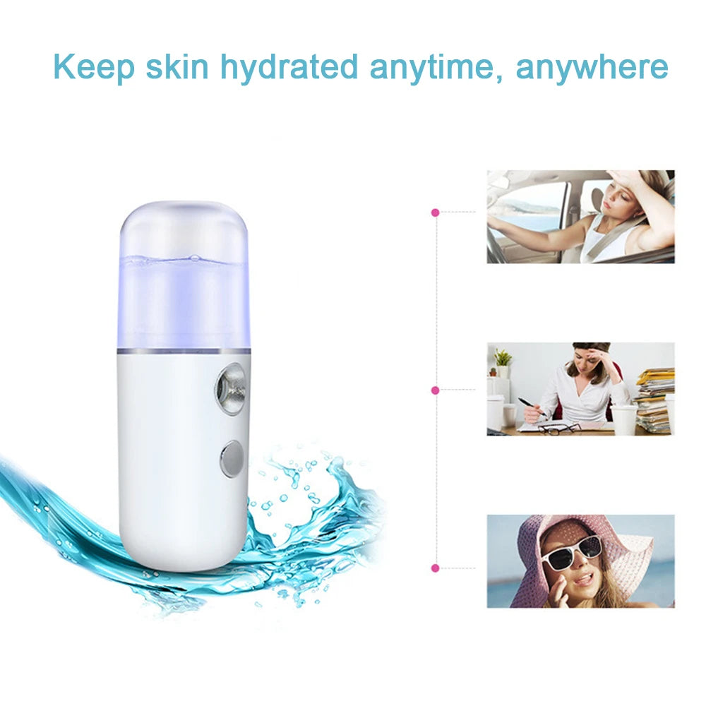 USB Mist Facial Sprayer  Humidifier Steamer
